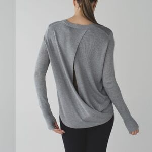 Lululemon Bring it Backband Sweater cashmere blend tencel heather grey size 6